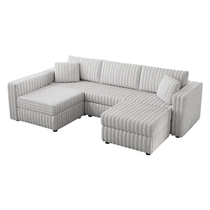 106.3" U-Shaped 4-Person Sofa with Ottoman