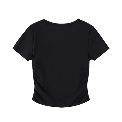 Loki & Ivy Ruched Bodycon Crop Top