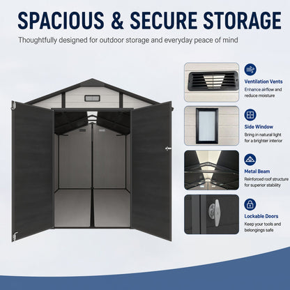 8x10 FT Plastic Outdoor Storage Shed