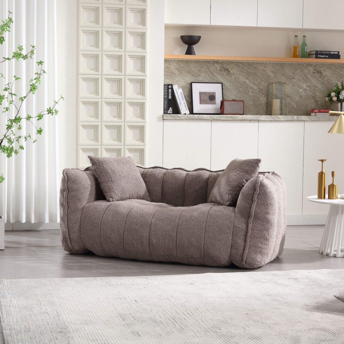 Cozy Beanbag Chair With High Resilience Foam Core For 2