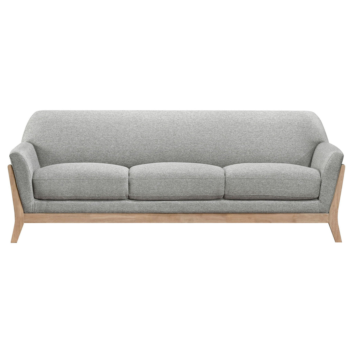 Vaughn 2-piece Fabric Upholstered Flared Arm Sofa Set Grey