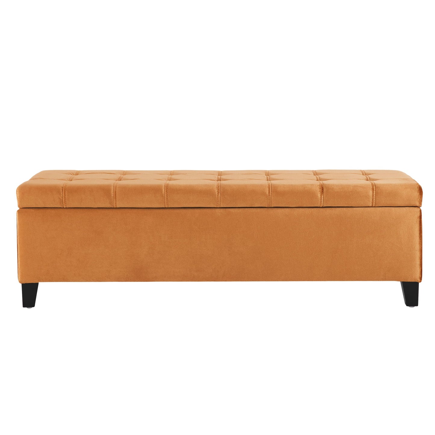 Wendover Elegant Tufted Storage Bench With Lift-Up Top And Birch Wood Legs