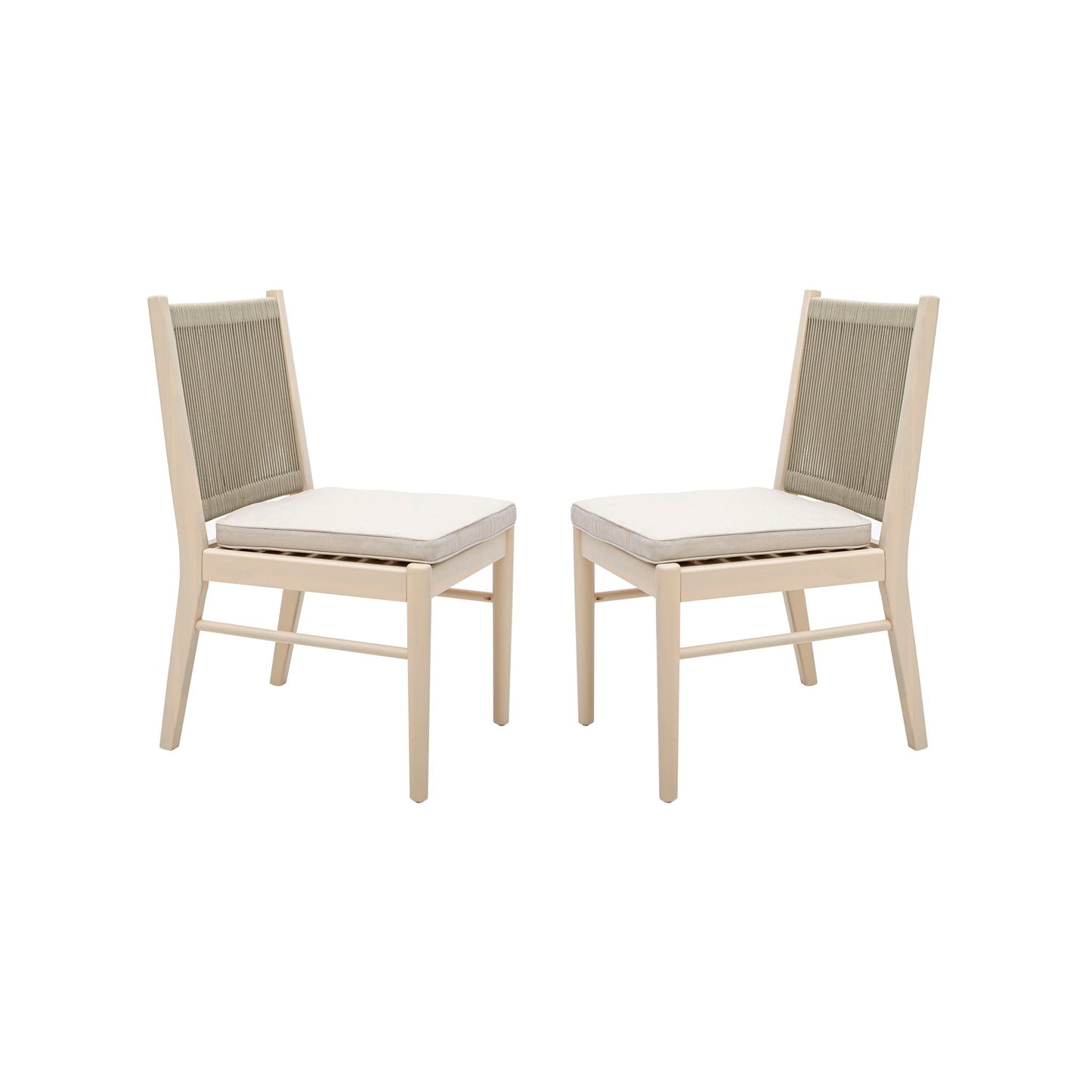 Cordoba Dining Chair Set of 2 - Comfortable Armless Beige Chairs