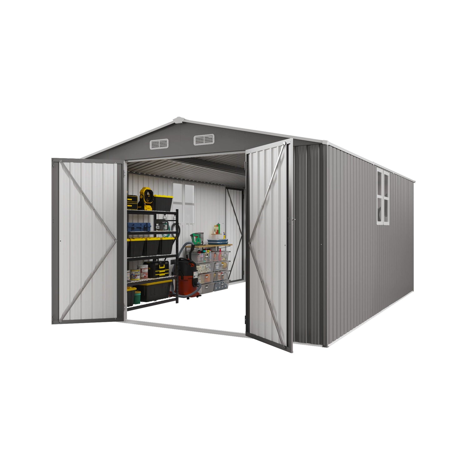 Outdoor Storage Shed With Lockable Doors