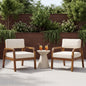 Outdoor Acacia Wood Armchair Set with Weather-Resistant Cushions
