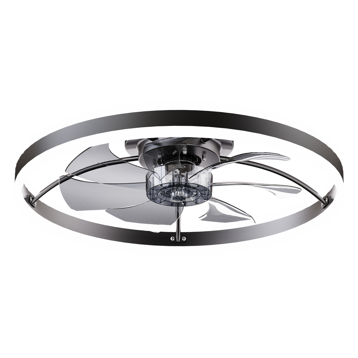 Smart Ceiling Fan with LED Light, 7 Blades Modern Metal Design