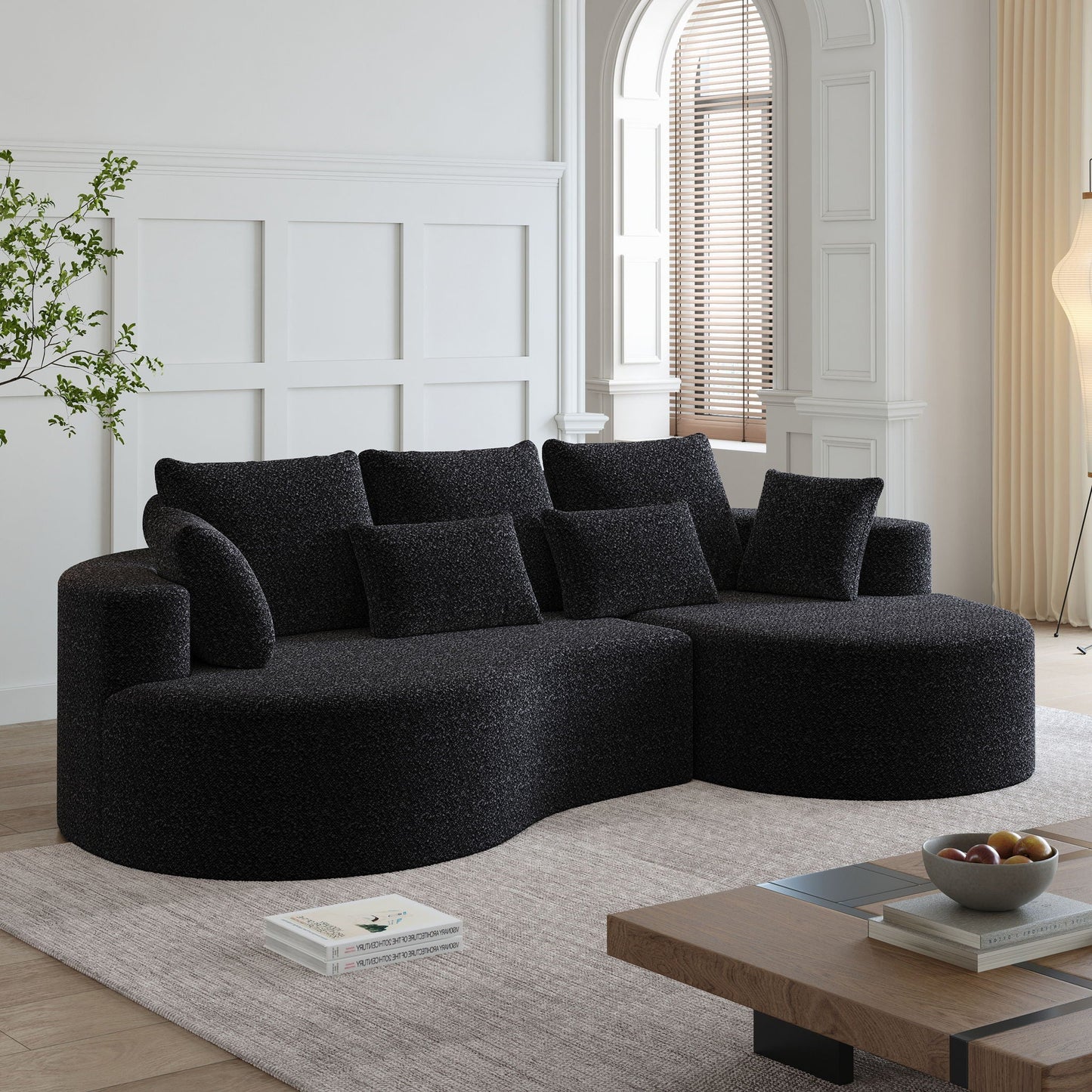 Curved Oversized Sectional Sofa With Extra Deep Seat