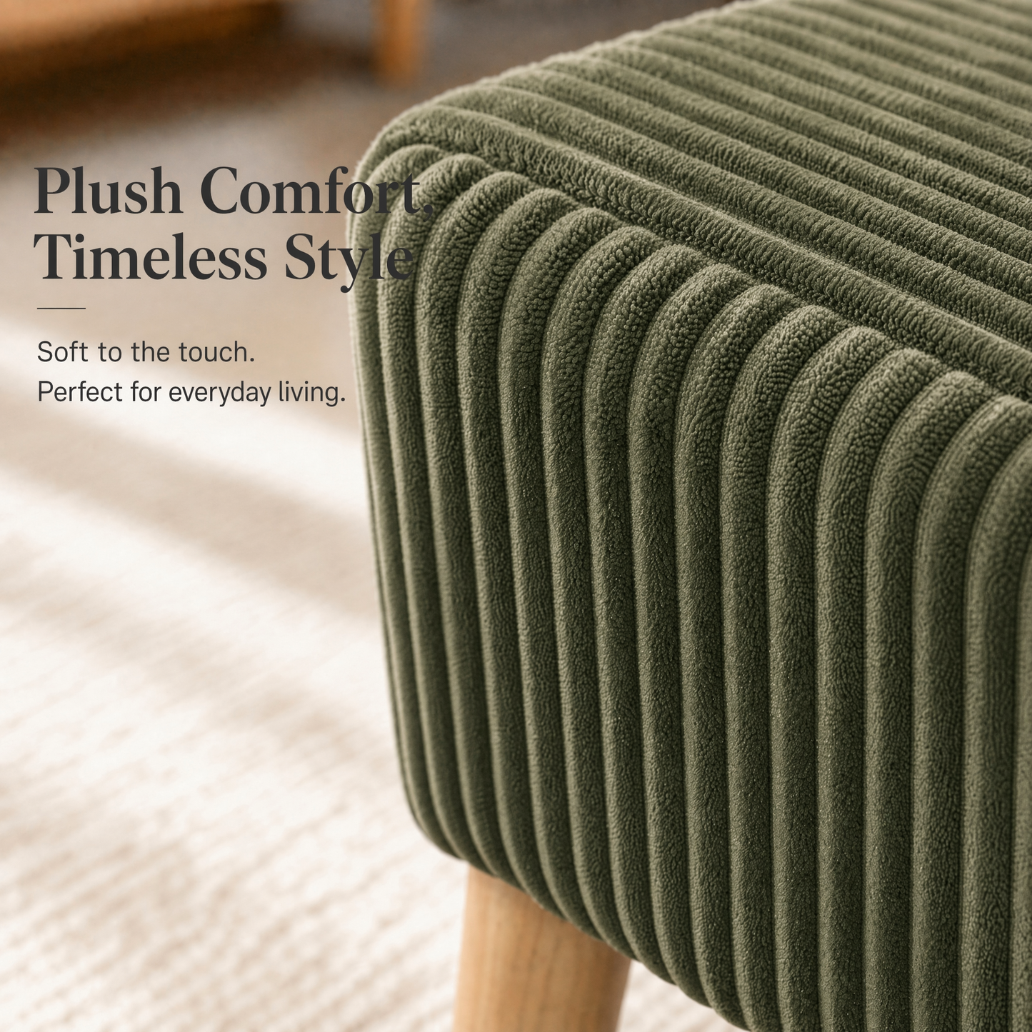 32 Inch Wide Olive Ottoman