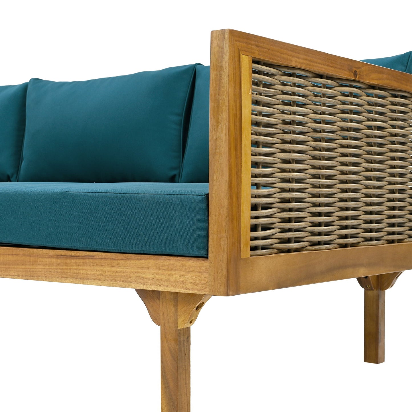 Claremont 3 Seater Daybed Teak Acacia Wood Water Resistant Cushions