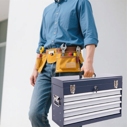 Heavy Duty Metal Tool Box, 21-inch with 4 Drawers