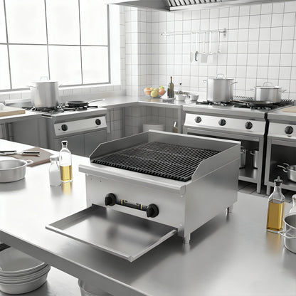 24 Inch Commercial Gas Lava Rock Charbroiler