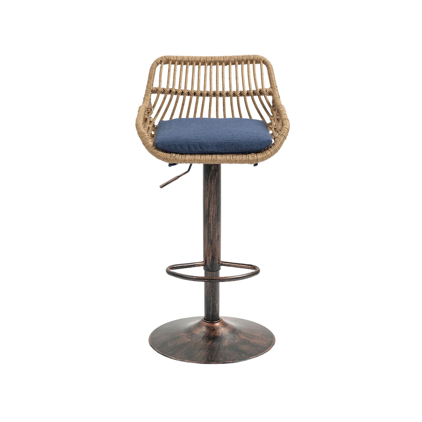 Modern Swivel Bar Stools Adjustable Counter Chairs With Footrest (Set of 2)