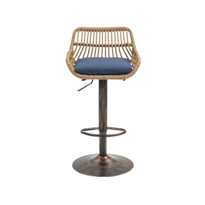 Modern Swivel Bar Stools Adjustable Counter Chairs With Footrest (Set of 2)