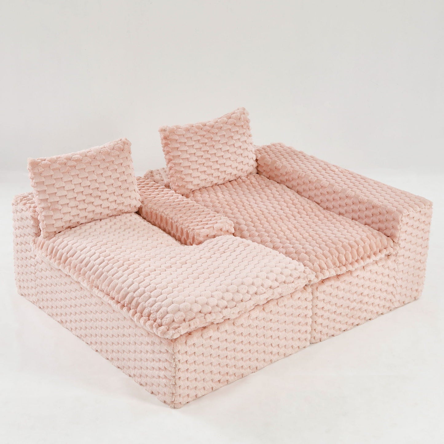 Modular Sofa, Convertible Twin Seat With Chaise Lounge