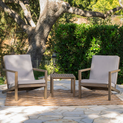 Celestaria 3-Piece Outdoor Chat Set with Adirondack Chairs, Cushions and Side Table