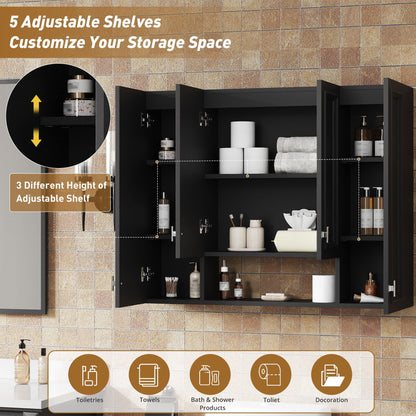Wall Mounted Bathroom Cabinet With 5 Adjustable Shelves
