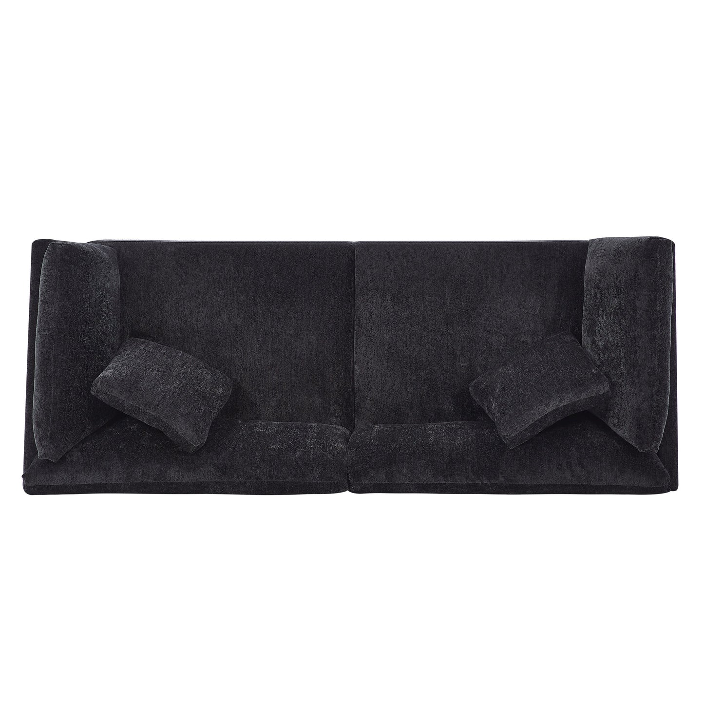 83.50" Modern Flared Arms Sofa (Black)