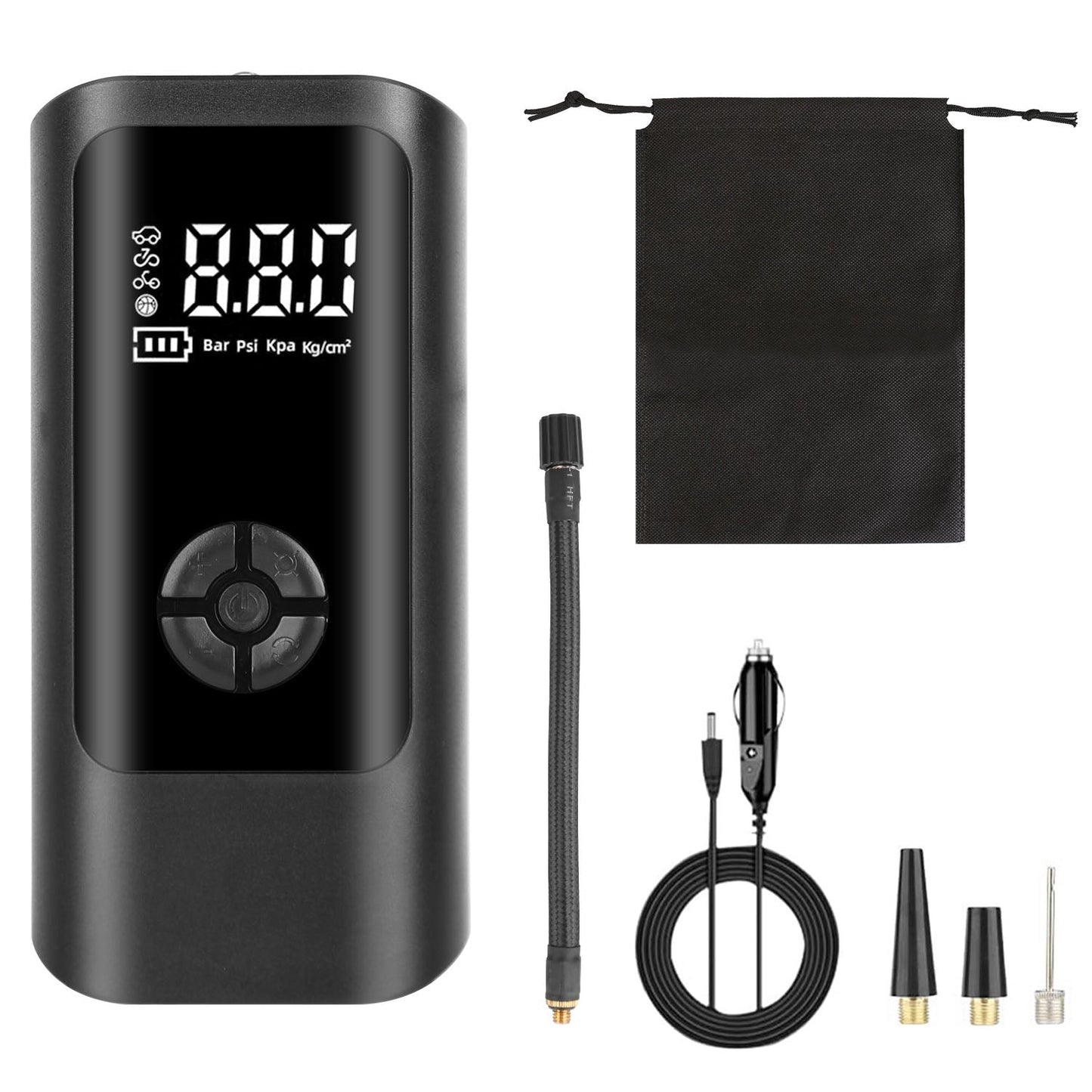 Car Tire Inflator Pump Portable Car Air Compressor Corded Electric Air Pump With LED Light