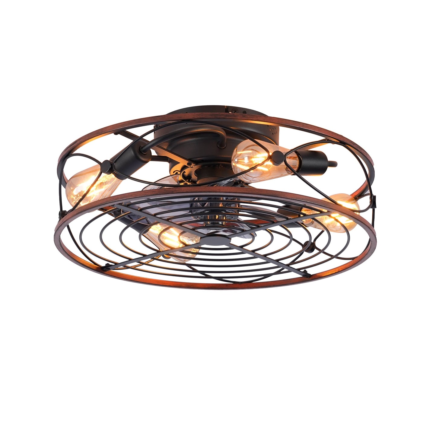 20'' Mounting Type Caged Ceiling Fan with Lights and Remote Control