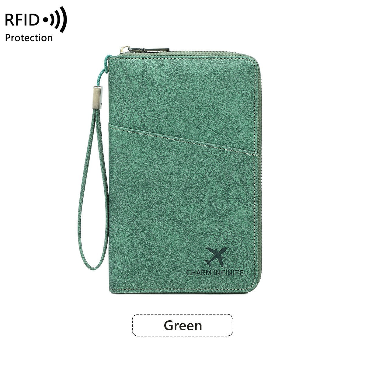 Cross-border RFID-blocking Passport Holder Long-style Zippered Passport Case Multi-functional Travel Document And Ticket Organizer