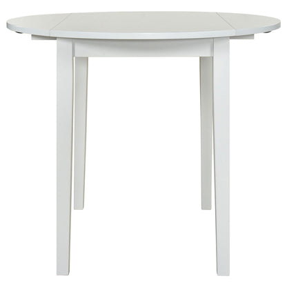 Bucknell 3-piece Round Drop Leaf Dining Table Set White