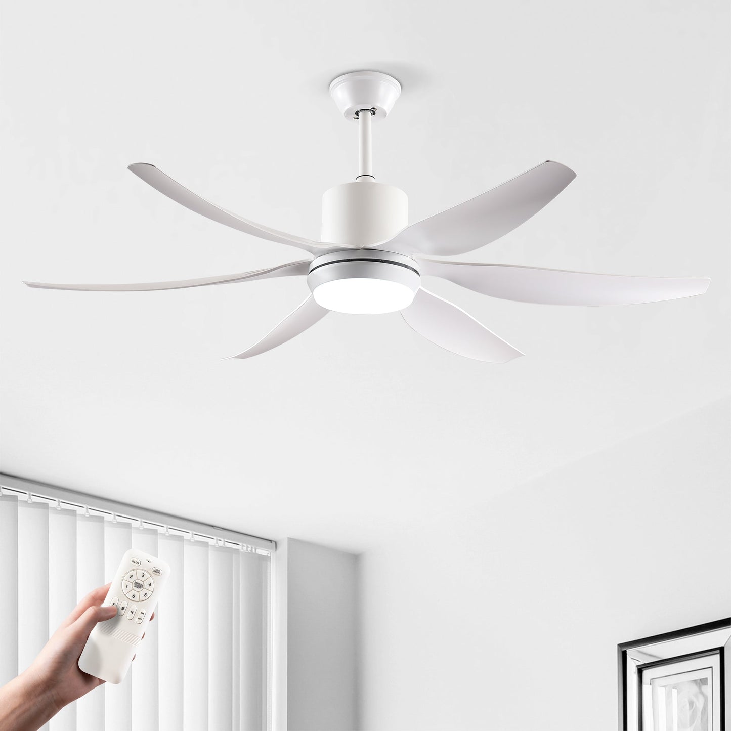 6 PCS ABS Blades 56" Ceiling Fan With Light Kit