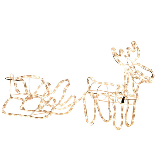 Outsunny 35' LED Reindeer Sleigh Outdoor Christmas Decoration