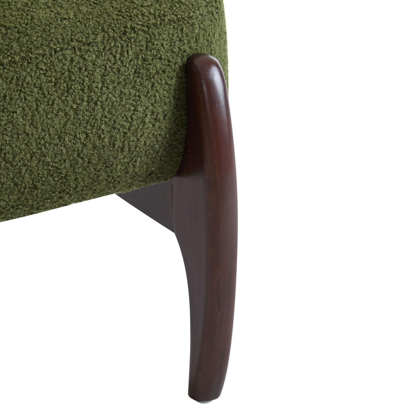 Modern Boucle Lounge Chair With Solid Wood Frame