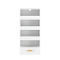 4 Tier Freestanding Bookshelf With 3 Sliding Drawers And 1 Bottom Drawer - White