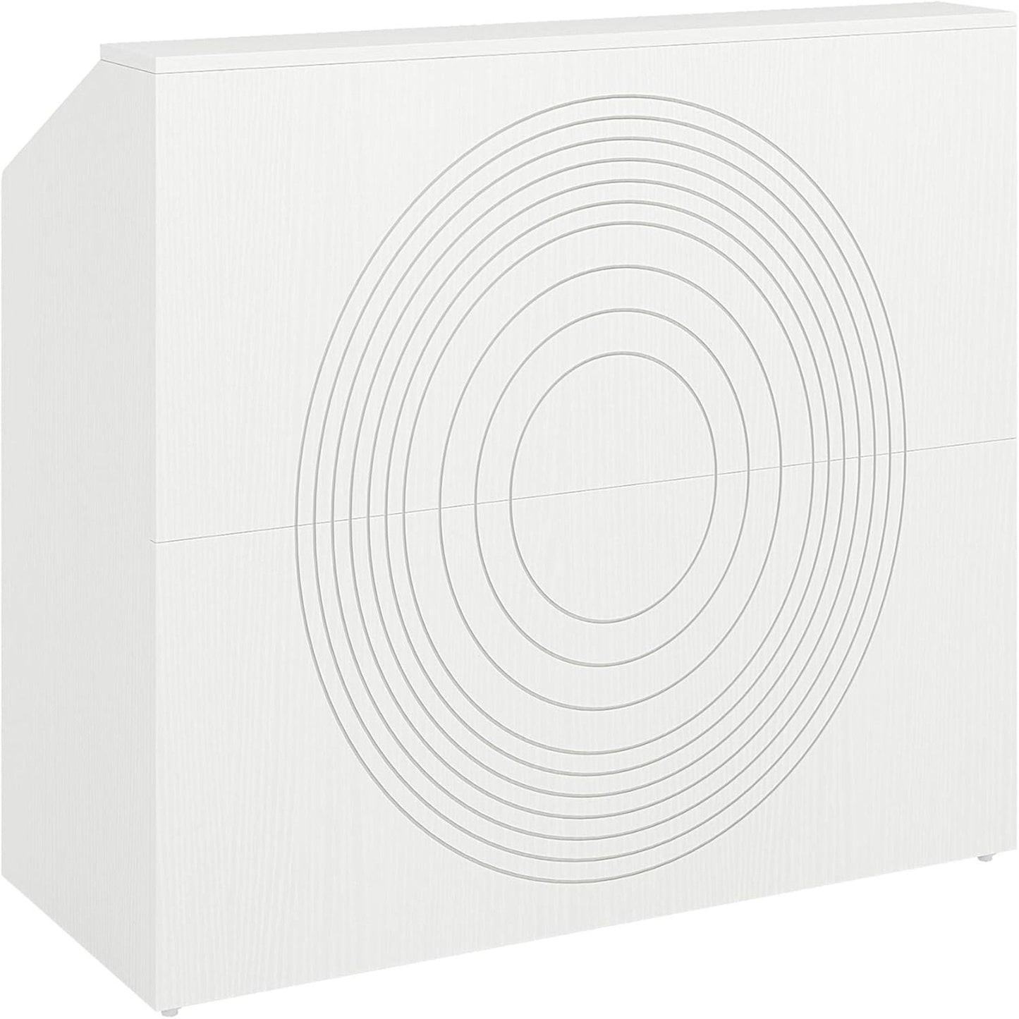 Modern Reception Desk, Front Desk Table With Cable Grommet & Privacy Panels