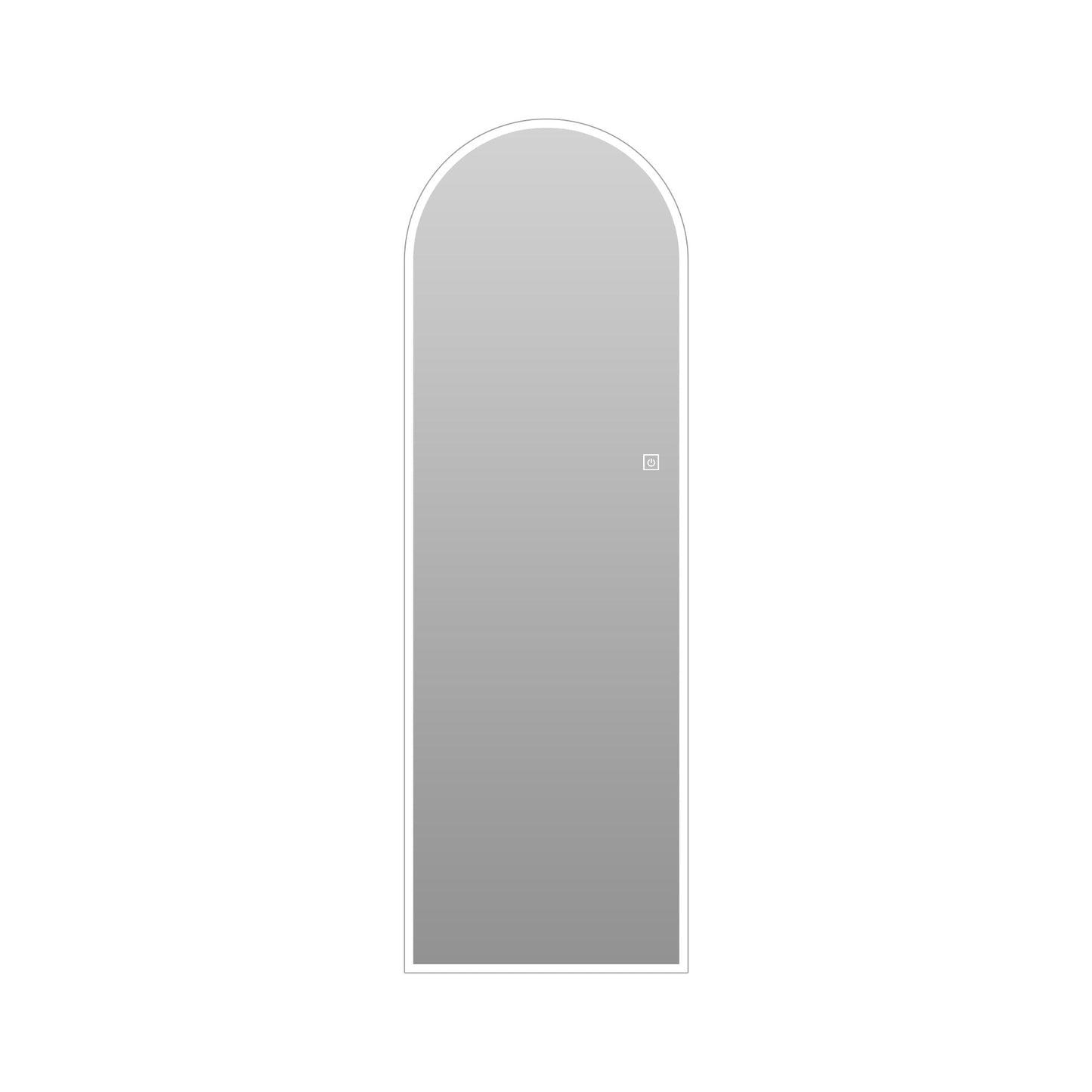 LED Full Length Wall Mirror With Symmetrical Arch Design, Dimmable 3 Color Temperature Lighting - Silver