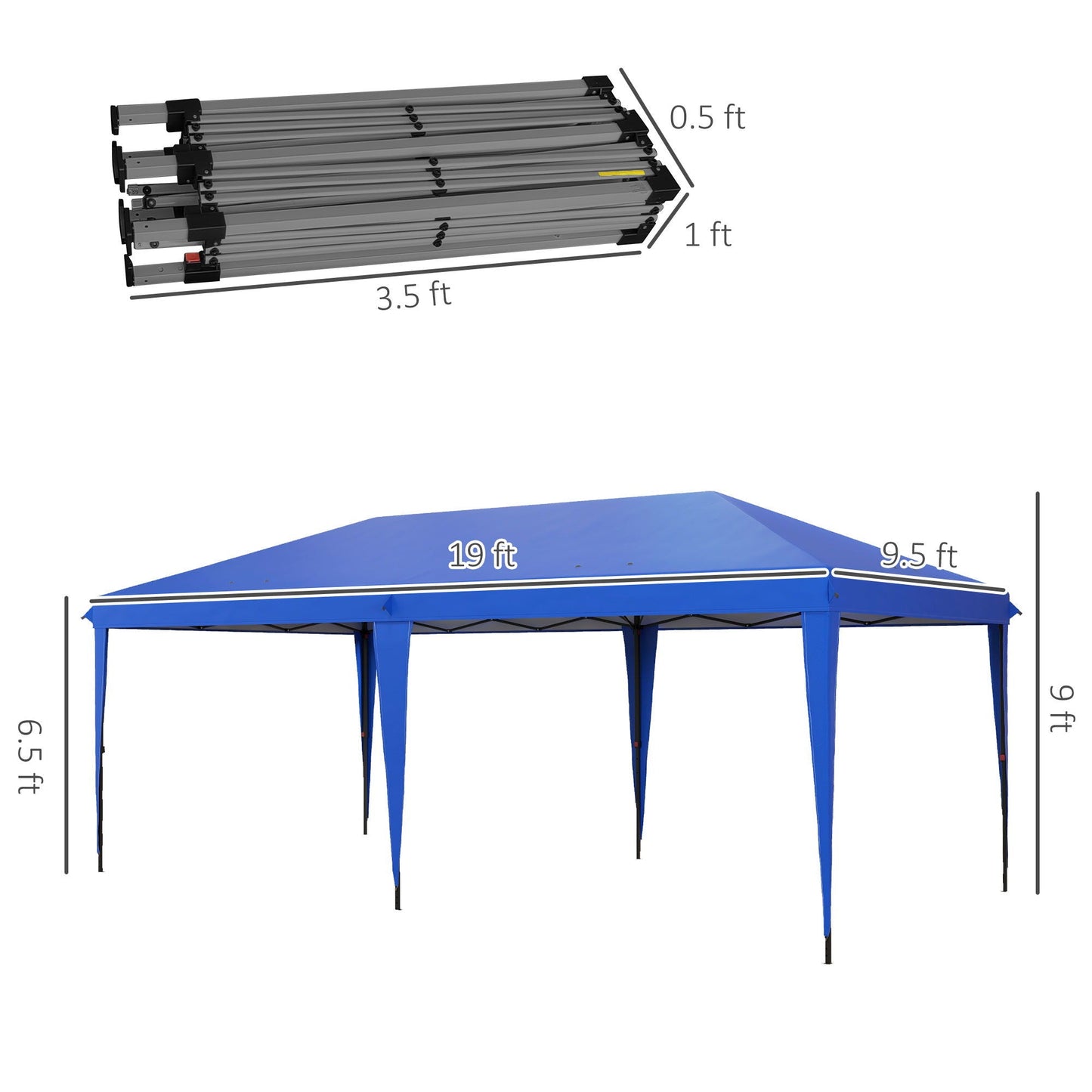 Outsunny 10' x 19.2' Pop Up Canopy Tent