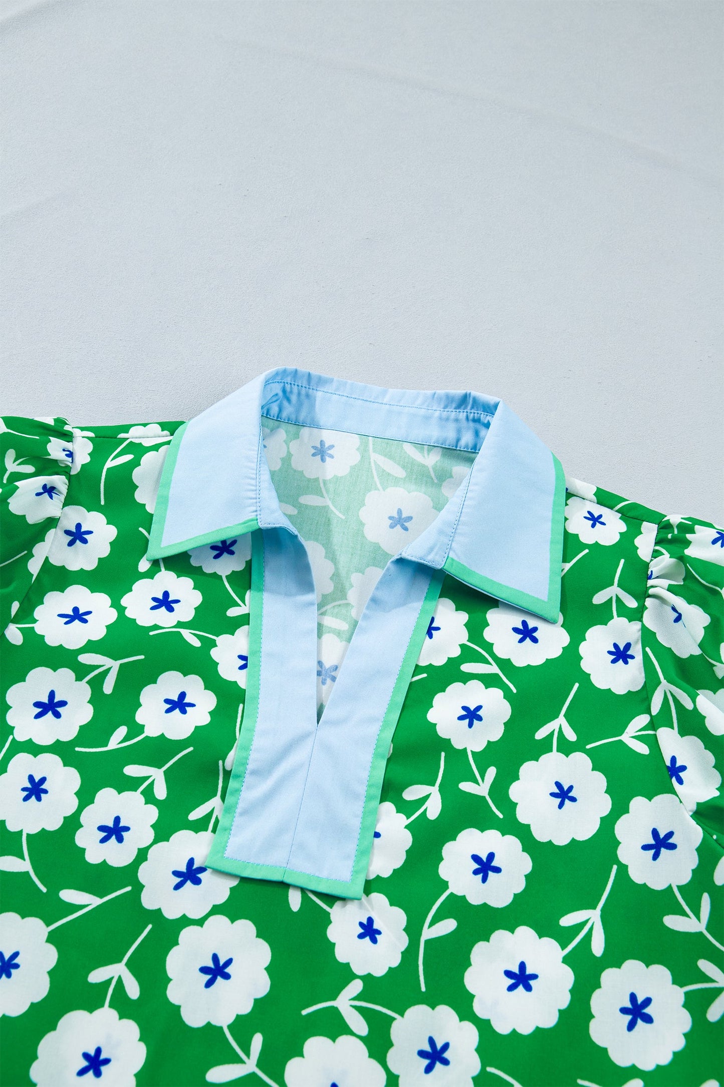 Antonella Collar Short Sleeve Blouse