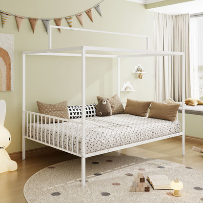 3 In 1 Convertible Montessori Floor Bed With Fenced Support