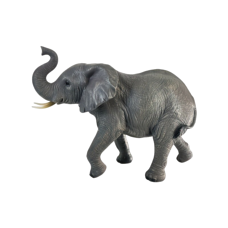 20'' Tall Resin Elephant Statue with Raised Trunk