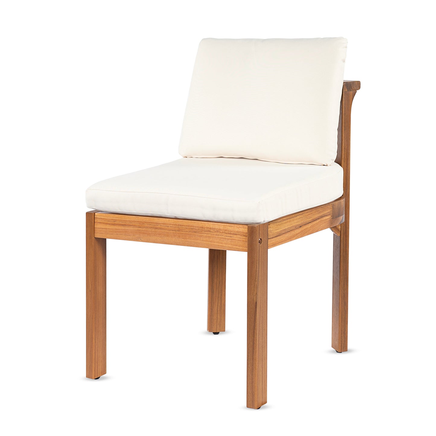 Acacia Wood Outdoor Dining Chair (Set of 2), Teak Finish Wood +