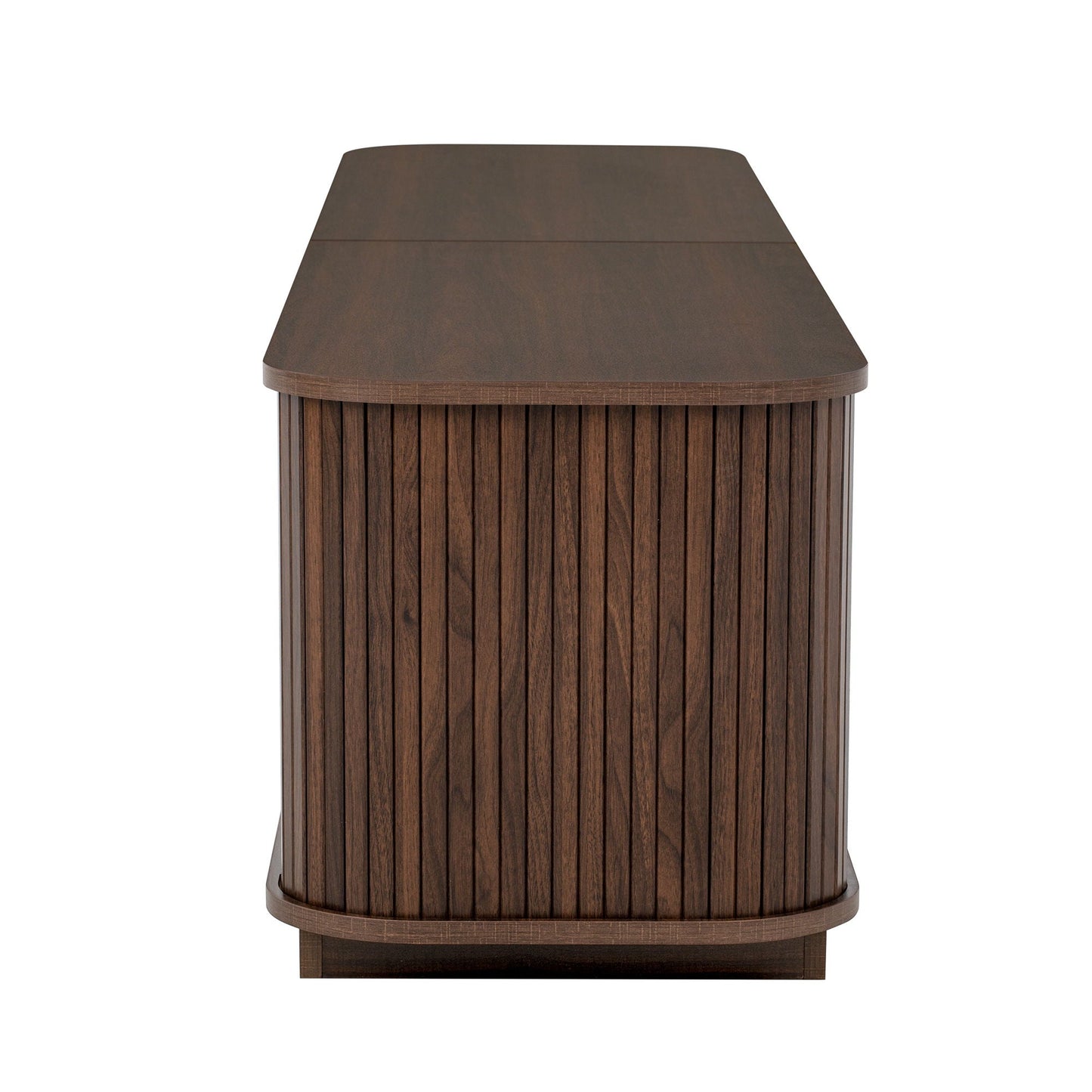 70" TV Stand With Ample Storage, Refined Curved Corners - Dark Brown