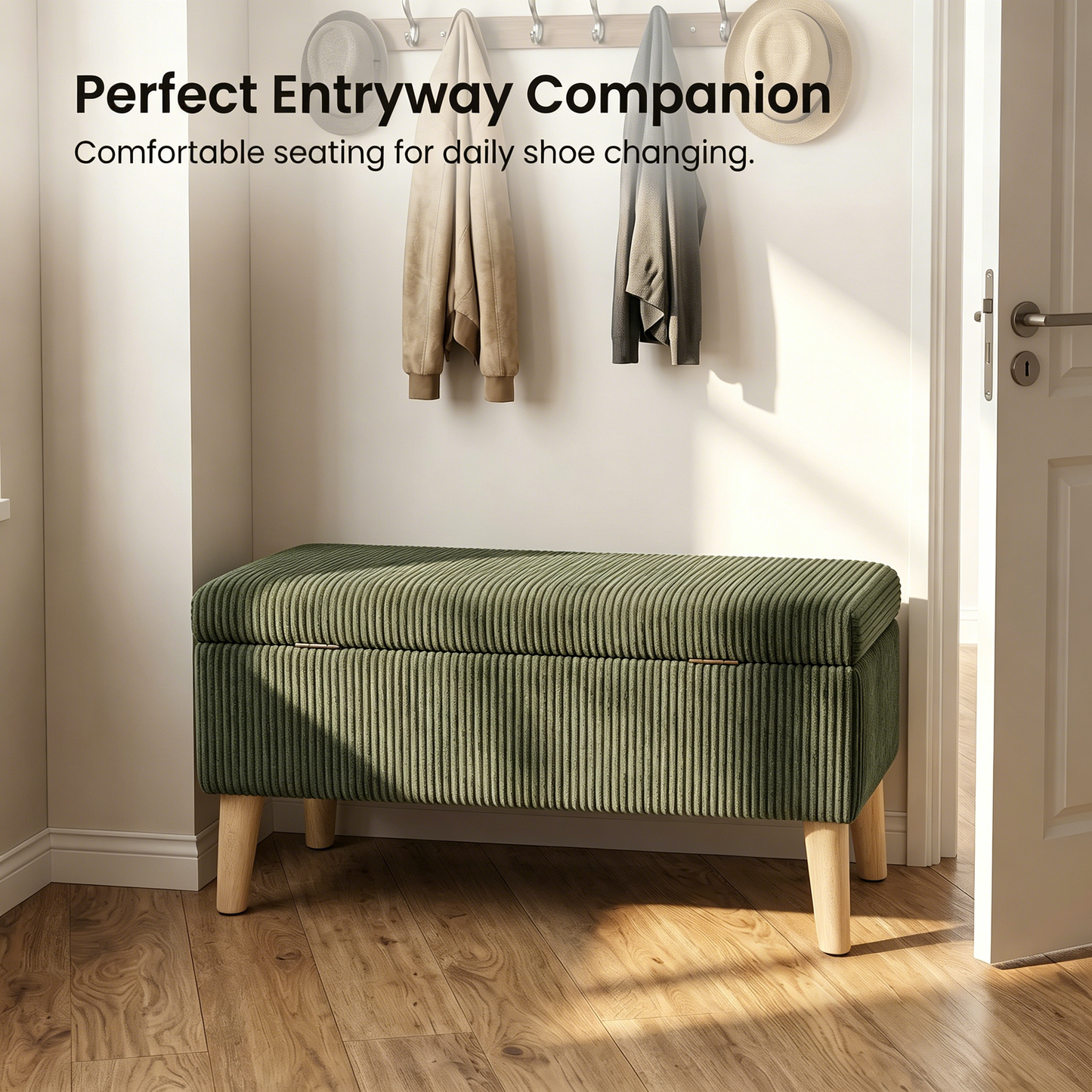32 Inch Wide Olive Ottoman