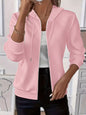 Texture Zip-Up Hoodie with Drawstring
