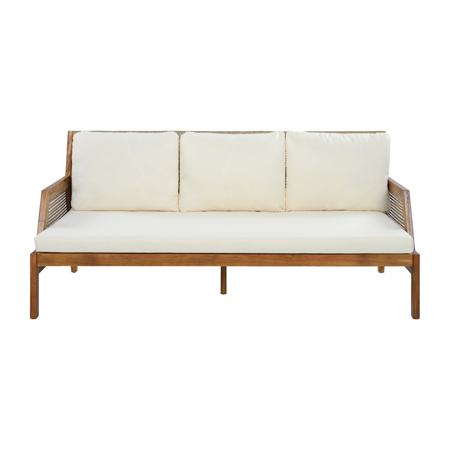 3 Piece Acacia Wood Patio Furniture Set with Coffee Table