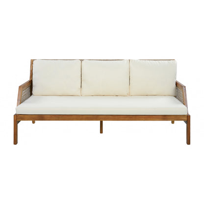 3 Piece Acacia Wood Patio Furniture Set with Coffee Table
