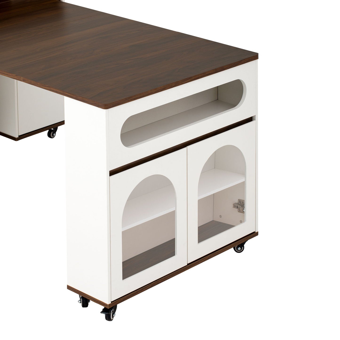 Extendable Dining Table With Folding Top, Rolling Kitchen Island With Drawers And Power Outlet