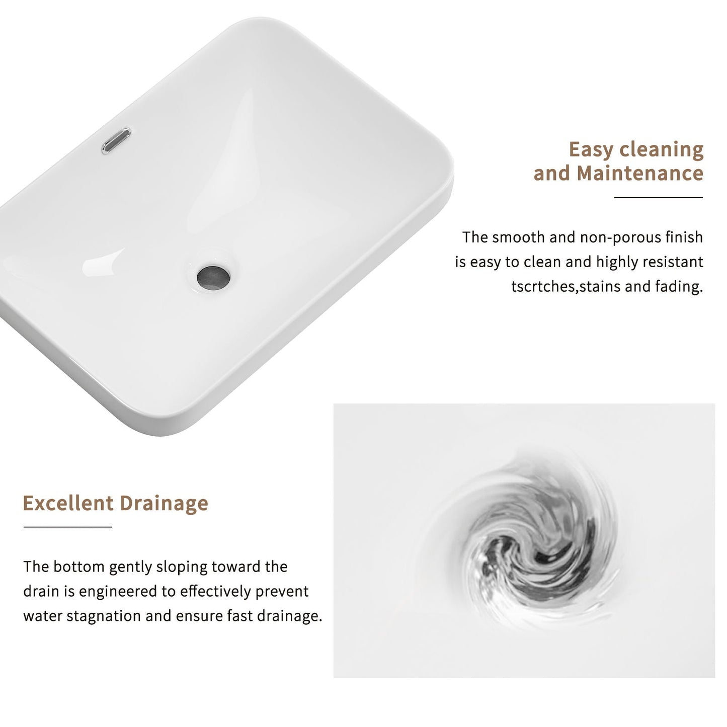 Undermount Bathroom Sink, Vessel Basin For Vanity Countertop - Milk White