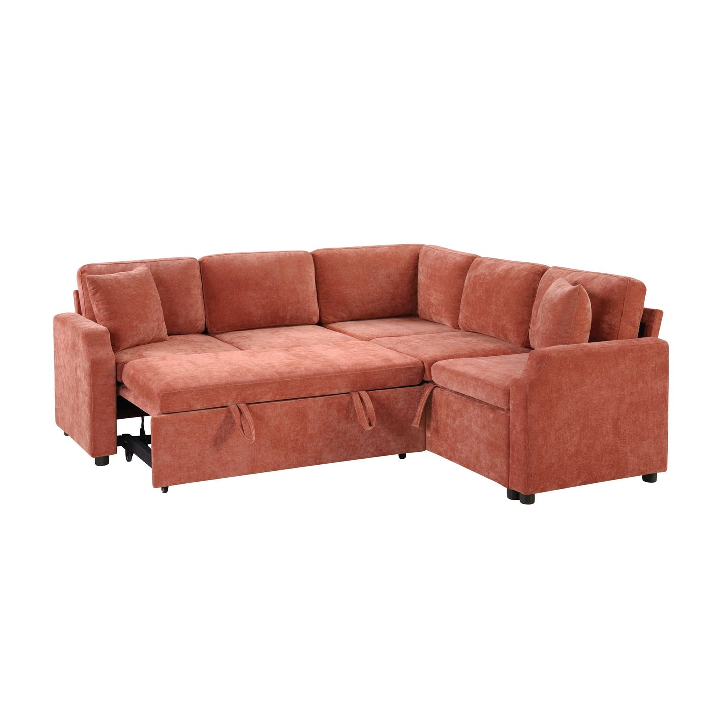 Modern L Shaped Sectional Sofa Bed With Hidden Storage Upholstery