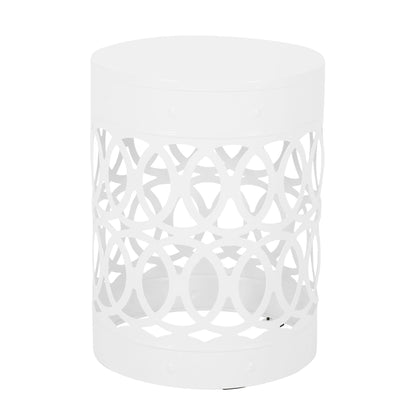 Outdoor Metal Large End Table, Modern Design