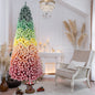 7.5ft Rainbow Gradient Flocked PVC Christmas Tree