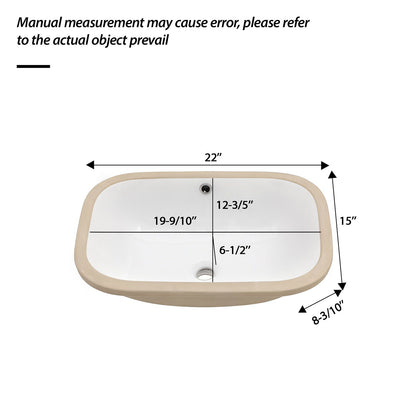 Modern Ceramic Undermount Bathroom Sink With Overflow, High Quality