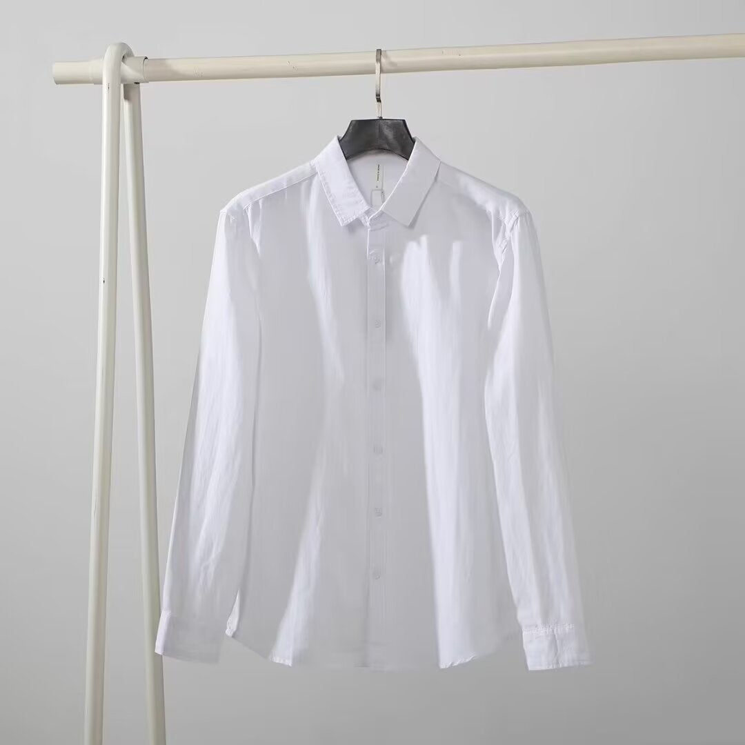 Slim-fit Fashionable Mens Shirt, Nouveau Riche Preppy Style, Long Sleeves