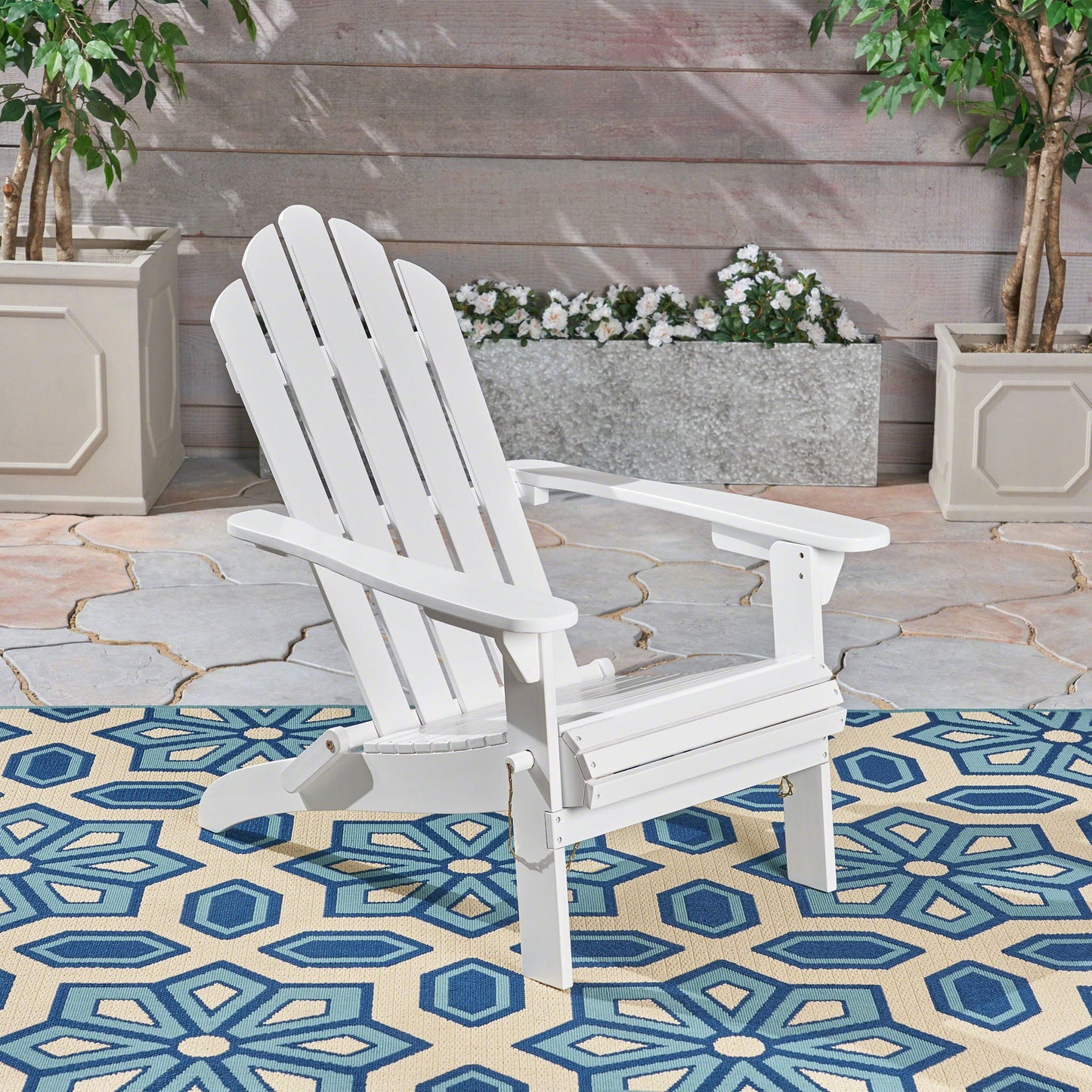 Aurascape Outdoor Acacia Wood Foldable Adirondack Chair