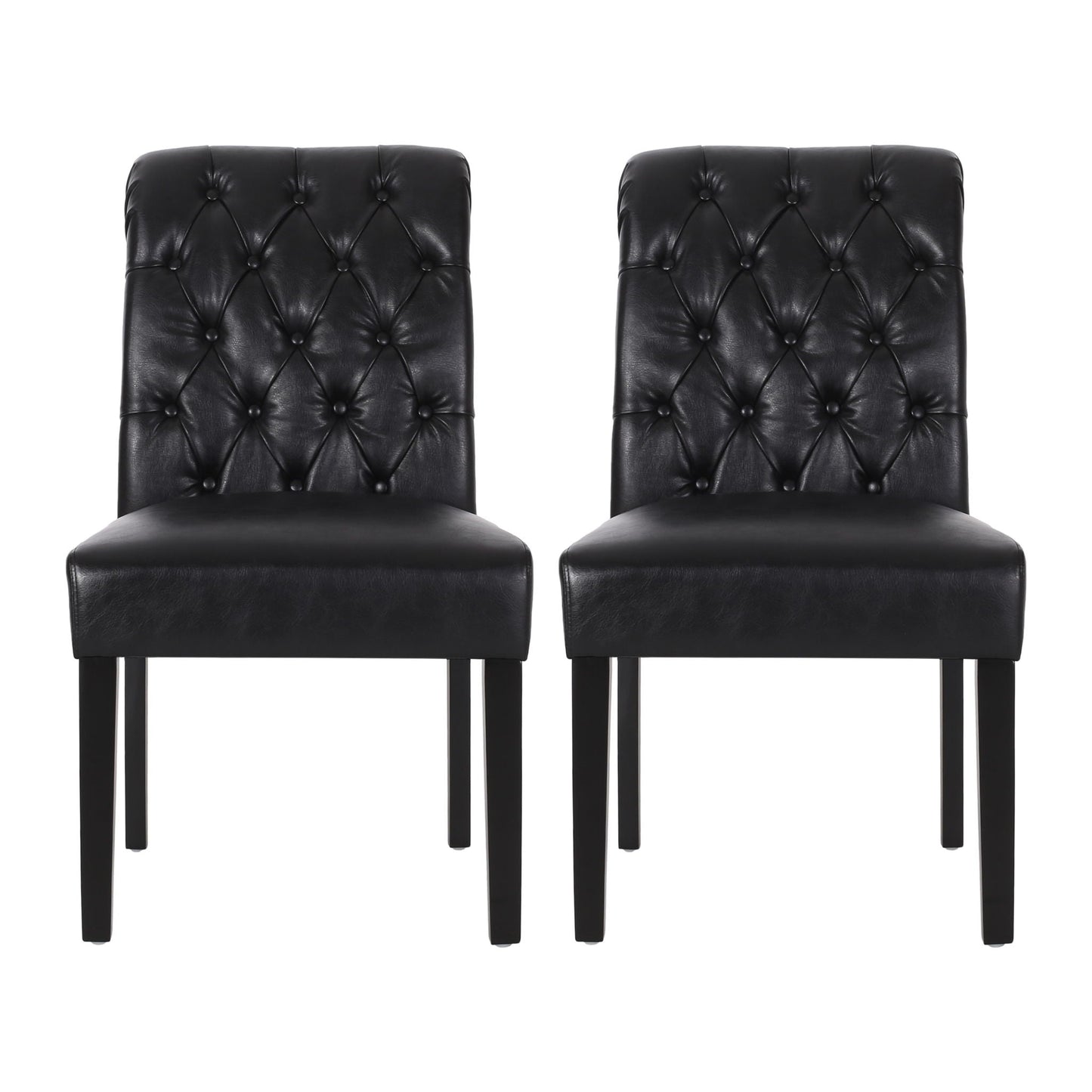 Broxton Tuft Dining Rolltop Chairs With Button Tufted Backrest (Set of 2)